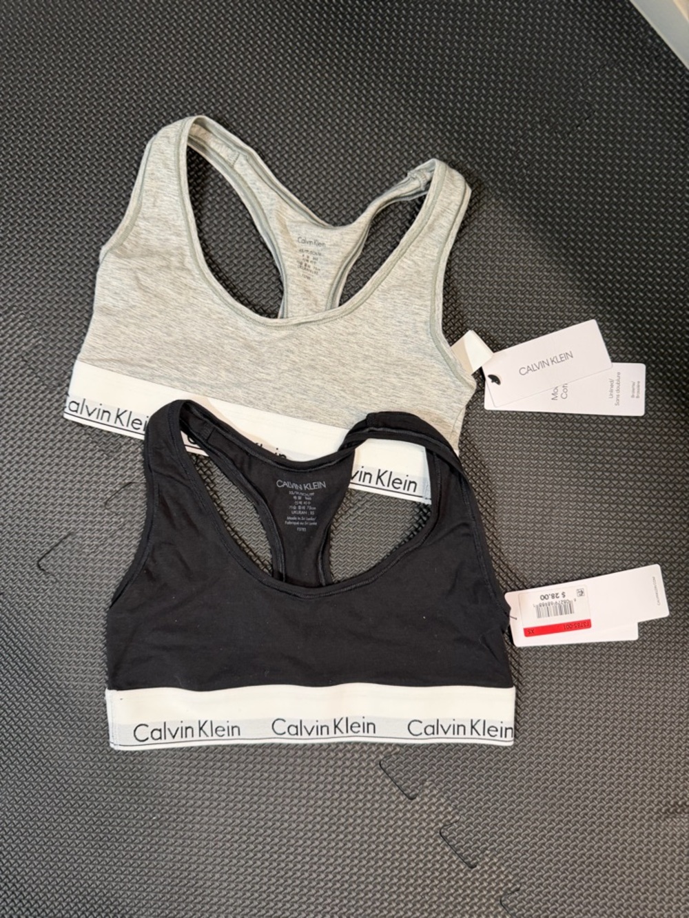Calvin Klein Black & Gray Racerback Bralette Pair